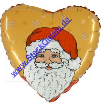 Folienballon Santa Claus gold